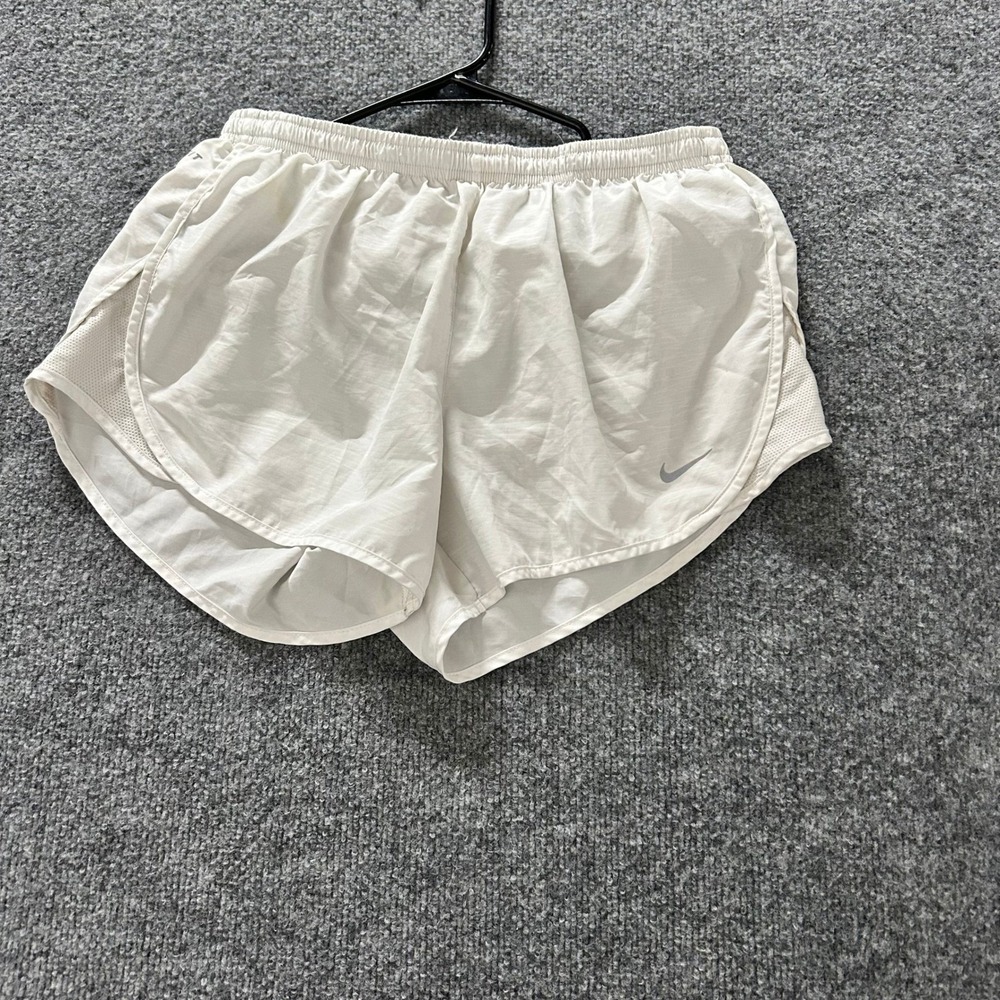 Nike Running Shorts Womens Size M White Dri-Fit Mesh Breathable Athletic Gym